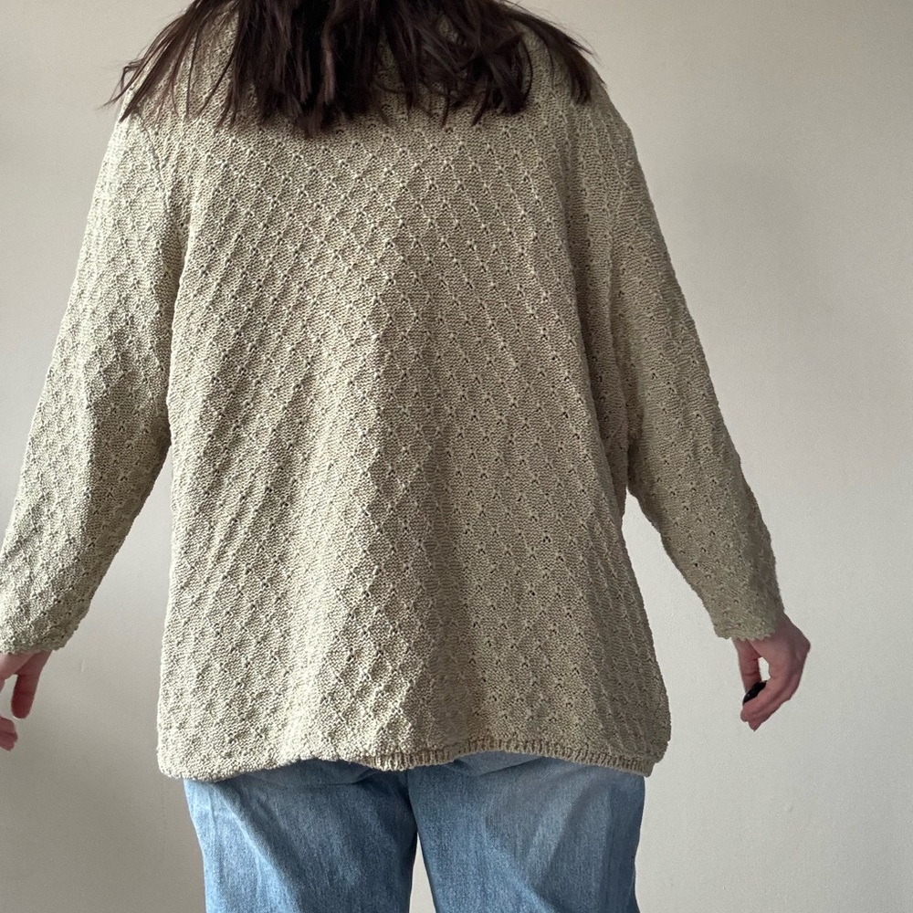 Kate Hill Olive Green Open-Stitch Button Cardigan - Picture 4 of 8